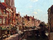 Townsfolk shopping along the Oudegracht, Utrecht, The Netherlands unknow artist